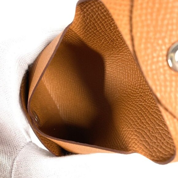 HERMES Bastia Wallet Coin Compartment coin purse Epsom Gold Unused - Picture 2 of 16